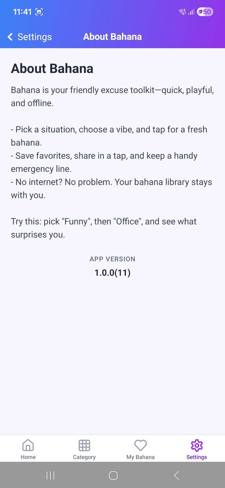 AboutScreen screenshot
